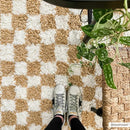 Kieu Mustard & Ivory Checkered Area Rug Kieu Mustard & Ivory Checkered Area Rug