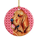 Bloodhound Valentine's Love and Hearts Ceramic Ornament Bloodhound Valentine's Love and Hearts Ceramic Ornament