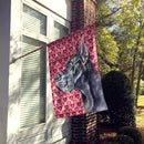 Black Great Dane Hearts Love and Valentine's Day Flag Canvas House Size LH9564CHF Black Great Dane Hearts Love and Valentine's Day Flag Canvas House Size LH9564CHF