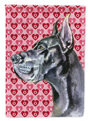 Black Great Dane Hearts Love and Valentine's Day Flag Canvas House Size LH9564CHF Black Great Dane Hearts Love and Valentine's Day Flag Canvas House Size LH9564CHF
