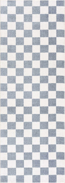 Brone Blue Checkered Washable Rug Brone Blue Checkered Washable Rug