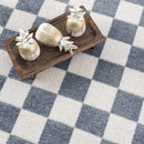 Brone Blue Checkered Washable Rug Brone Blue Checkered Washable Rug