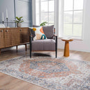Akram Gray & Orange Washable Area Rug - Clearance Akram Gray & Orange Washable Area Rug - Clearance