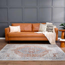 Akram Gray & Orange Washable Area Rug - Clearance Akram Gray & Orange Washable Area Rug - Clearance