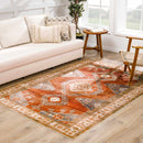 Kullar Orange Washable Area Rug Kullar Orange Washable Area Rug