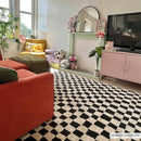 Lajos Black & White Checkered Plush Rug Lajos Black & White Checkered Plush Rug
