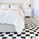Lajos Black & White Checkered Plush Rug Lajos Black & White Checkered Plush Rug