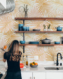 Golden Tropical Leaves Wallpaper Peel and Stick Golden Tropical Leaves Wallpaper Peel and Stick