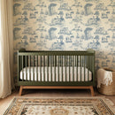 Classic Blue French Toile Wallpaper - Elegant Countryside Wallcovering Classic Blue French Toile Wallpaper - Elegant Countryside Wallcovering