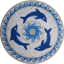 Dolphins Medallion Mosaic Marble Art Dolphins Medallion Mosaic Marble Art