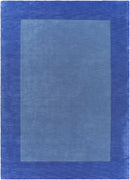 Macedon Blue Bordered Wool Rug Macedon Blue Bordered Wool Rug
