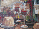 Food Mosaic Art - Wine & Cheese Night Food Mosaic Art - Wine & Cheese Night