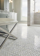 MSI Greecian white 1x2 inch herringbone pattern 11.63X11.63 polished marble mosaic tile SMOT GRE HBP roomscene MSI Greecian white 1x2 inch herringbone pattern 11.63X11.63 polished marble mosaic tile SMOT GRE HBP roomscene