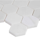 MSI Greecian white 2 inch hexagon 11.75X12 polished marble mosaic tile SMOT GRE 2HEXP edge view. MSI Greecian white 2 inch hexagon 11.75X12 polished marble mosaic tile SMOT GRE 2HEXP edge view.