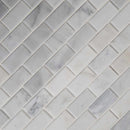 MSI Greecian white 2x4 beveled 12X12 polished marble mosaic tile SMOT GRE 2X4PB angle view MSI Greecian white 2x4 beveled 12X12 polished marble mosaic tile SMOT GRE 2X4PB angle view