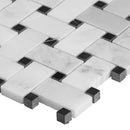 MSI Greecian white basketweave 12X12 polished marble mosaic tile SMOT GRE BWP edge view MSI Greecian white basketweave 12X12 polished marble mosaic tile SMOT GRE BWP edge view