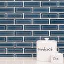 MSI Bay Blue Beveled Polished Ceramic Mosaic Wall Tile 2"x6" MSI Bay Blue Beveled Polished Ceramic Mosaic Wall Tile 2"x6"