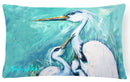 Mother's Love White Crane   Canvas Fabric Decorative Pillow MW1159PW1216 Mother's Love White Crane   Canvas Fabric Decorative Pillow MW1159PW1216
