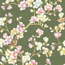 Green Vintage Floral Chinoiserie Wallpaper - Magnolia Flowers Wall Mural Green Vintage Floral Chinoiserie Wallpaper - Magnolia Flowers Wall Mural