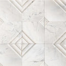 Palia White Dolomite Dimensional Mosaic Tile Stella Design on 12" x 12" Mesh - Polished Palia White Dolomite Dimensional Mosaic Tile Stella Design on 12" x 12" Mesh - Polished