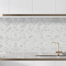 Palia White Dolomite Mosaic Tile Laguna Pattern on 12" x 12" Mesh - Polished Palia White Dolomite Mosaic Tile Laguna Pattern on 12" x 12" Mesh - Polished