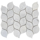 Palia White Dolomite Mosaic Tile Leaf Design on 12" x 12" Mesh - Polished Palia White Dolomite Mosaic Tile Leaf Design on 12" x 12" Mesh - Polished