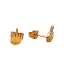 Middle Finger Stud Earrings in Gold or Silver Middle Finger Stud Earrings in Gold or Silver