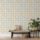 Yellow and Blue Moroccan Mosaic Peel and Stick Wallpaper Yellow and Blue Moroccan Mosaic Peel and Stick Wallpaper