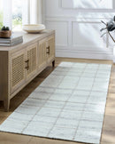 Nissa Light Gray Checkered Wool Rug Nissa Light Gray Checkered Wool Rug