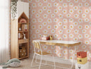 Cute Scandinavian Daisy Wallpaper with Peach Background Cute Scandinavian Daisy Wallpaper with Peach Background