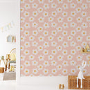 Cute Scandinavian Daisy Wallpaper with Peach Background Cute Scandinavian Daisy Wallpaper with Peach Background