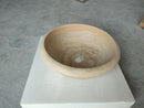 Natural Stone Light Travertine Vessel Sink (D)16" (H)6" Natural Stone Light Travertine Vessel Sink (D)16" (H)6"