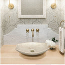 Natural Polished Stone Vessel Travertine Sink  (W)20" (L)12.5" (H)4.5" Natural Polished Stone Vessel Travertine Sink  (W)20" (L)12.5" (H)4.5"