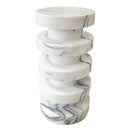 New York Marble Plinth Designer Side Table Polished (D)12" (H)24" side view New York Marble Plinth Designer Side Table Polished (D)12" (H)24" side view