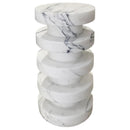 New York Marble Plinth Designer Side Table Polished (D)12" (H)24" front view New York Marble Plinth Designer Side Table Polished (D)12" (H)24" front view