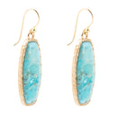Odyssey Long Blue Turquoise and Golden Statement Earrings Odyssey Long Blue Turquoise and Golden Statement Earrings