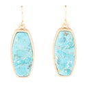 Odyssey Long Blue Turquoise and Golden Statement Earrings Odyssey Long Blue Turquoise and Golden Statement Earrings
