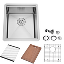 Zeek 17 x 19 Inch Undermount / Drop-In Workstation Sink for Small Kitchen or Wet Bar 16G Stainless Steel ZH-LD17 Zeek 17 x 19 Inch Undermount / Drop-In Workstation Sink for Small Kitchen or Wet Bar 16G Stainless Steel ZH-LD17