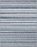 Olin White&Blue Striped Nordic Rug Olin White&Blue Striped Nordic Rug