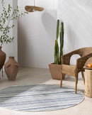 Olin White&Blue Striped Nordic Rug Olin White&Blue Striped Nordic Rug