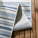 Olin White&Blue Striped Nordic Rug Olin White&Blue Striped Nordic Rug