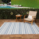 Olin White&Blue Striped Nordic Rug Olin White&Blue Striped Nordic Rug
