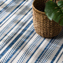 Olin White&Blue Striped Nordic Rug Olin White&Blue Striped Nordic Rug