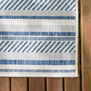 Olin White&Blue Striped Nordic Rug Olin White&Blue Striped Nordic Rug