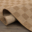 Kuval Checkered Brown Rug Kuval Checkered Brown Rug