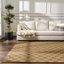Kuval Checkered Brown Rug Kuval Checkered Brown Rug