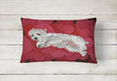 Westie Queen of Hearts Canvas Fabric Decorative Pillow PPP3283PW1216 Westie Queen of Hearts Canvas Fabric Decorative Pillow PPP3283PW1216