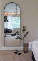 Zeek 64"x24" Black Metal Arched Wall Mirror, Thin Edge Full Length, Deep Set Mirror MB6424 Zeek 64"x24" Black Metal Arched Wall Mirror, Thin Edge Full Length, Deep Set Mirror MB6424