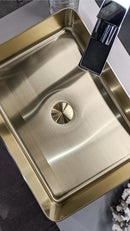 Zeek 18”x13” Gold Rectangular Vessel Bathroom Sink Stainless Steel PVD Nano Tech Coating ZN-G183 Zeek 18”x13” Gold Rectangular Vessel Bathroom Sink Stainless Steel PVD Nano Tech Coating ZN-G183