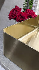 Zeek 18”x13” Gold Rectangular Vessel Bathroom Sink Stainless Steel PVD Nano Tech Coating ZN-G183 Zeek 18”x13” Gold Rectangular Vessel Bathroom Sink Stainless Steel PVD Nano Tech Coating ZN-G183